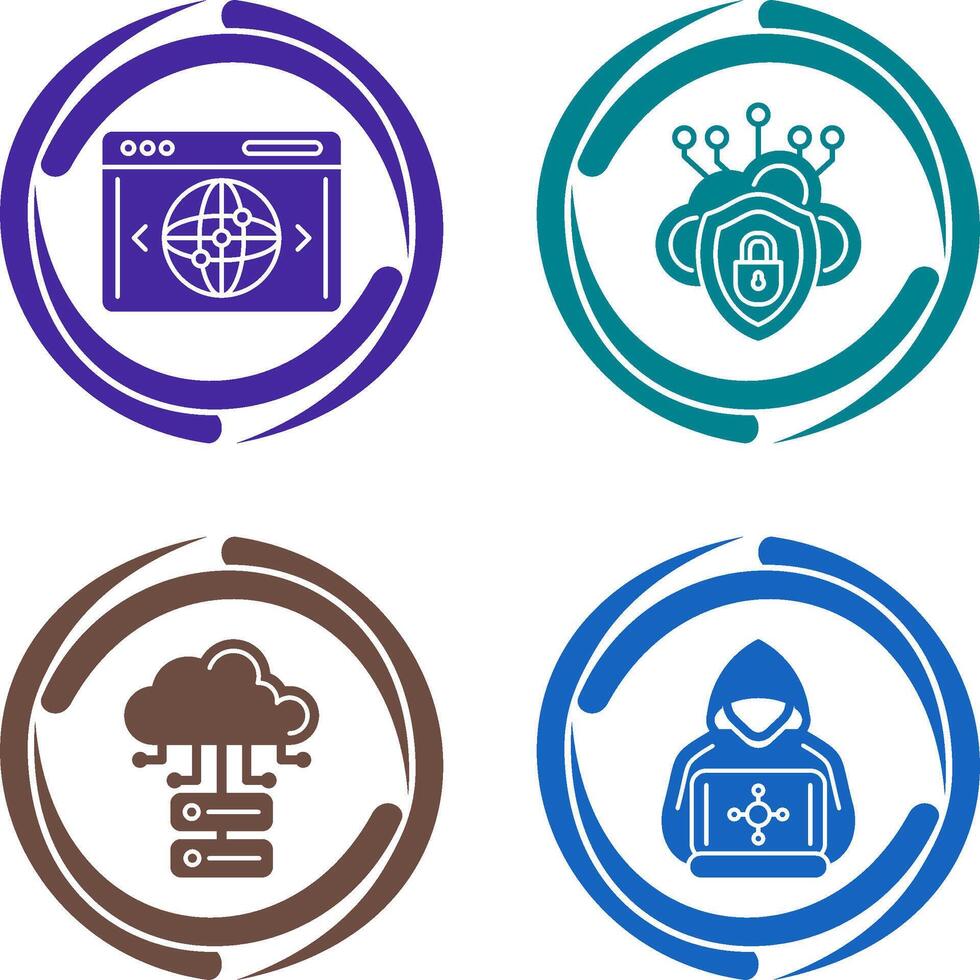 Cloud Security and Website Icon vector