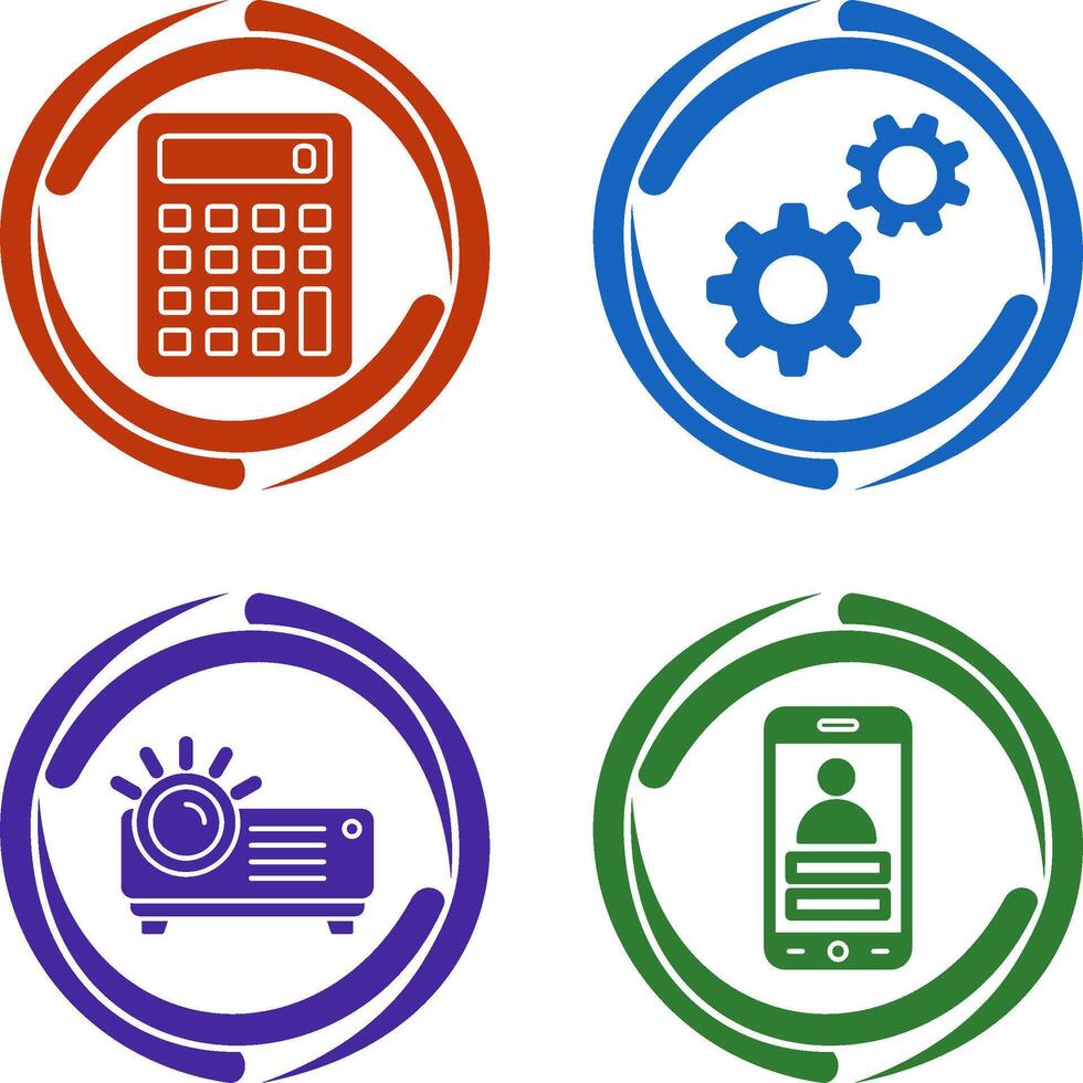 Calculator and Setting Icon vector