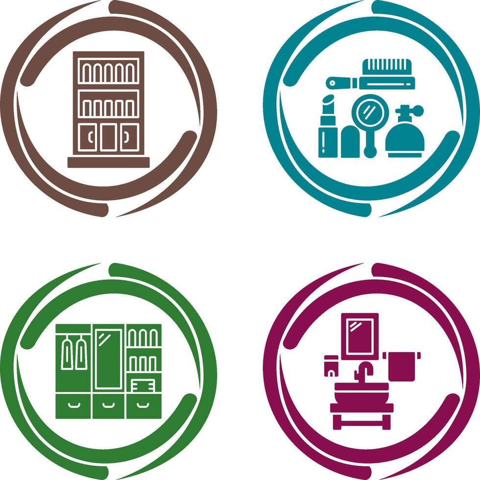 Book Shelf and Makeup Icon vector