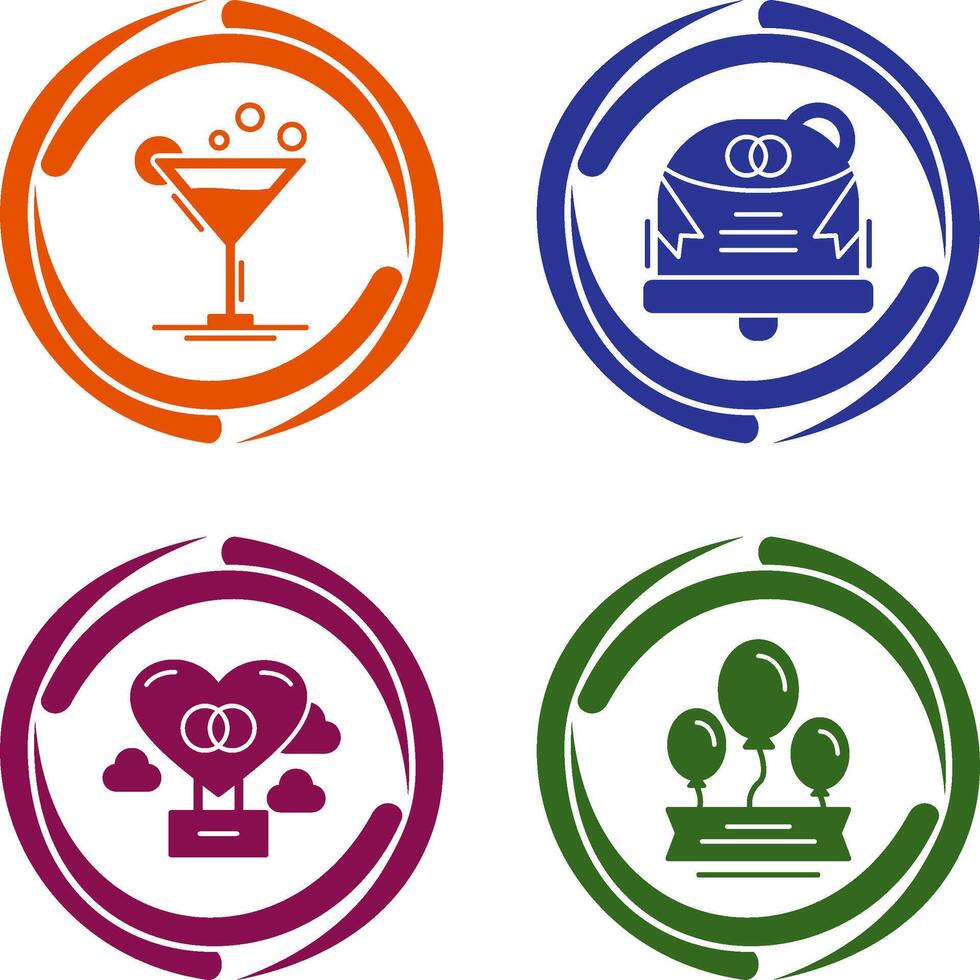 Coktail and Wedding Icon vector