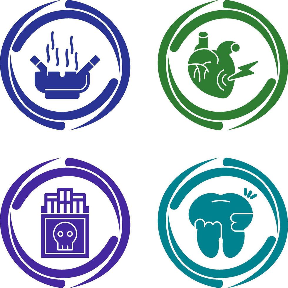 Heart Attack and hashtray Icon vector
