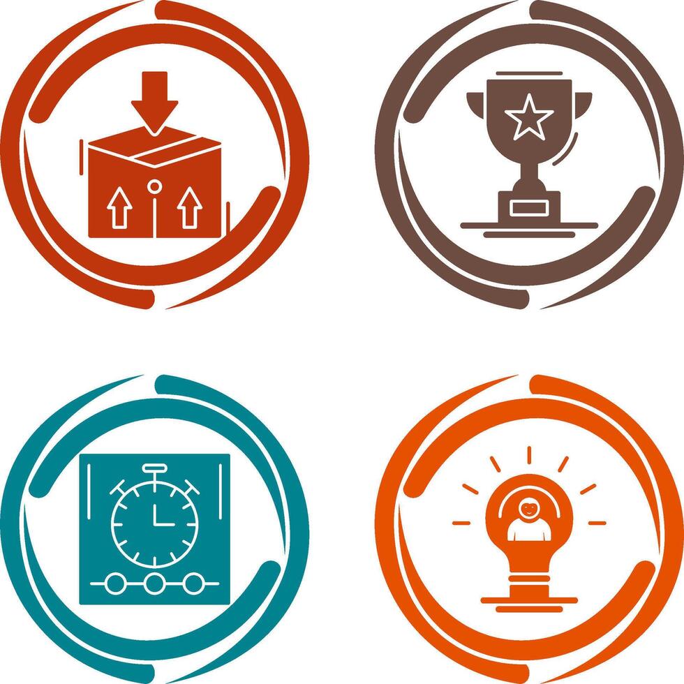 Package and Trophy Icon vector