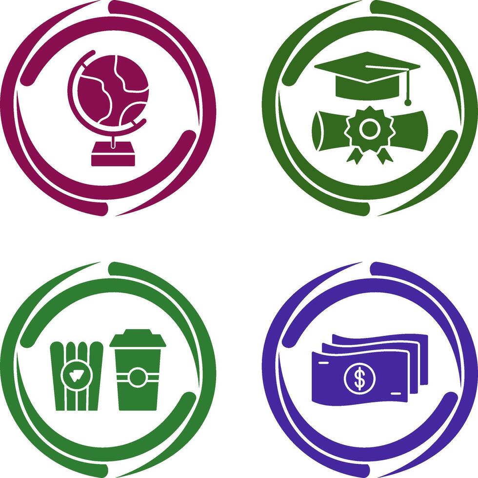Globe and Graduation Icon vector