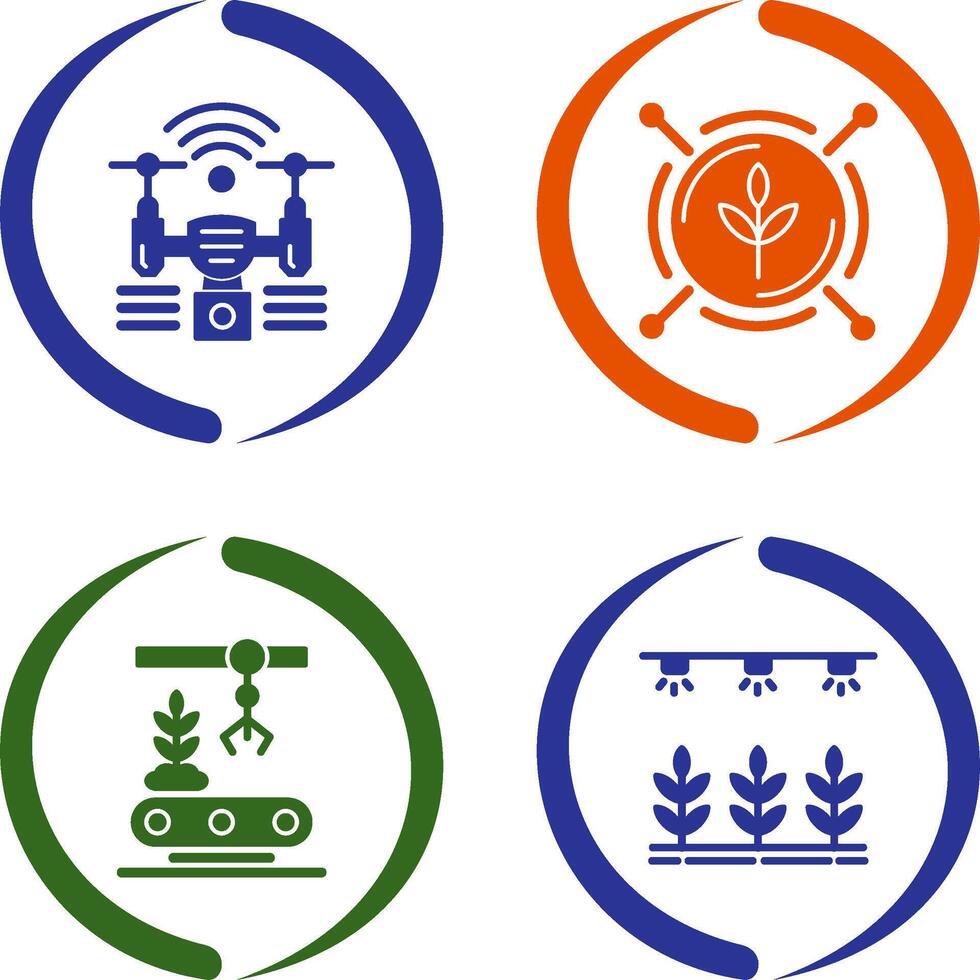 Analytics and Drone Icon vector