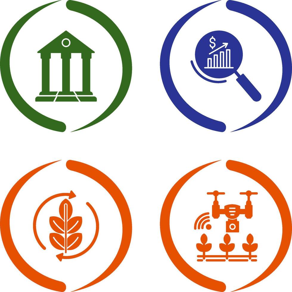Parthenon and Statistics Icon vector