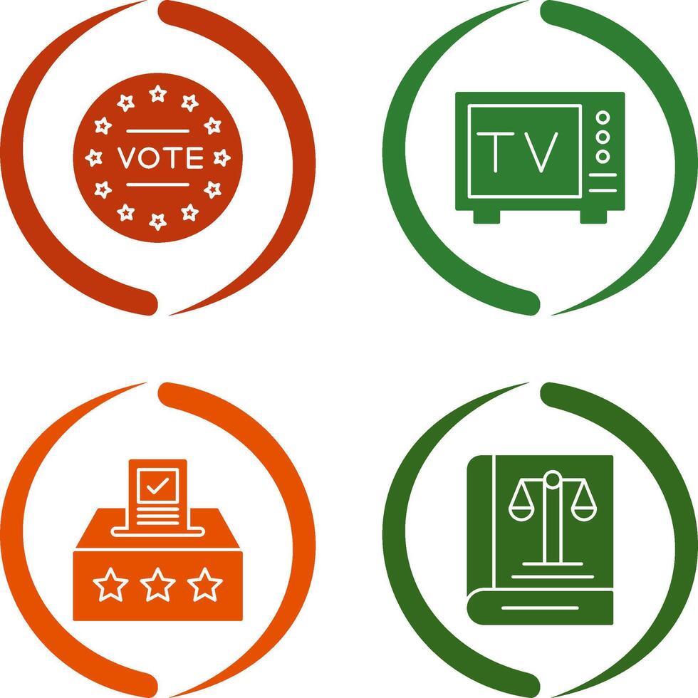 votar y televisión icono vector