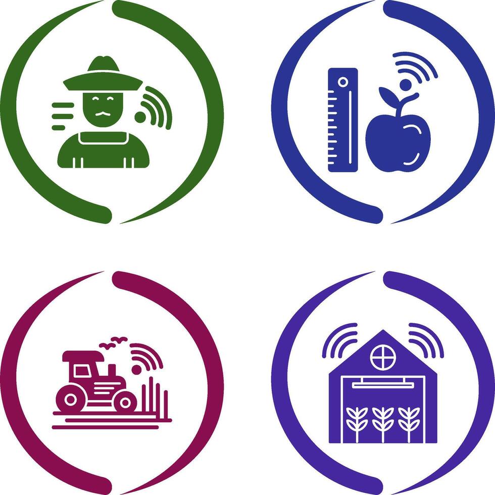Farmer and Measure and Measure Icon vector