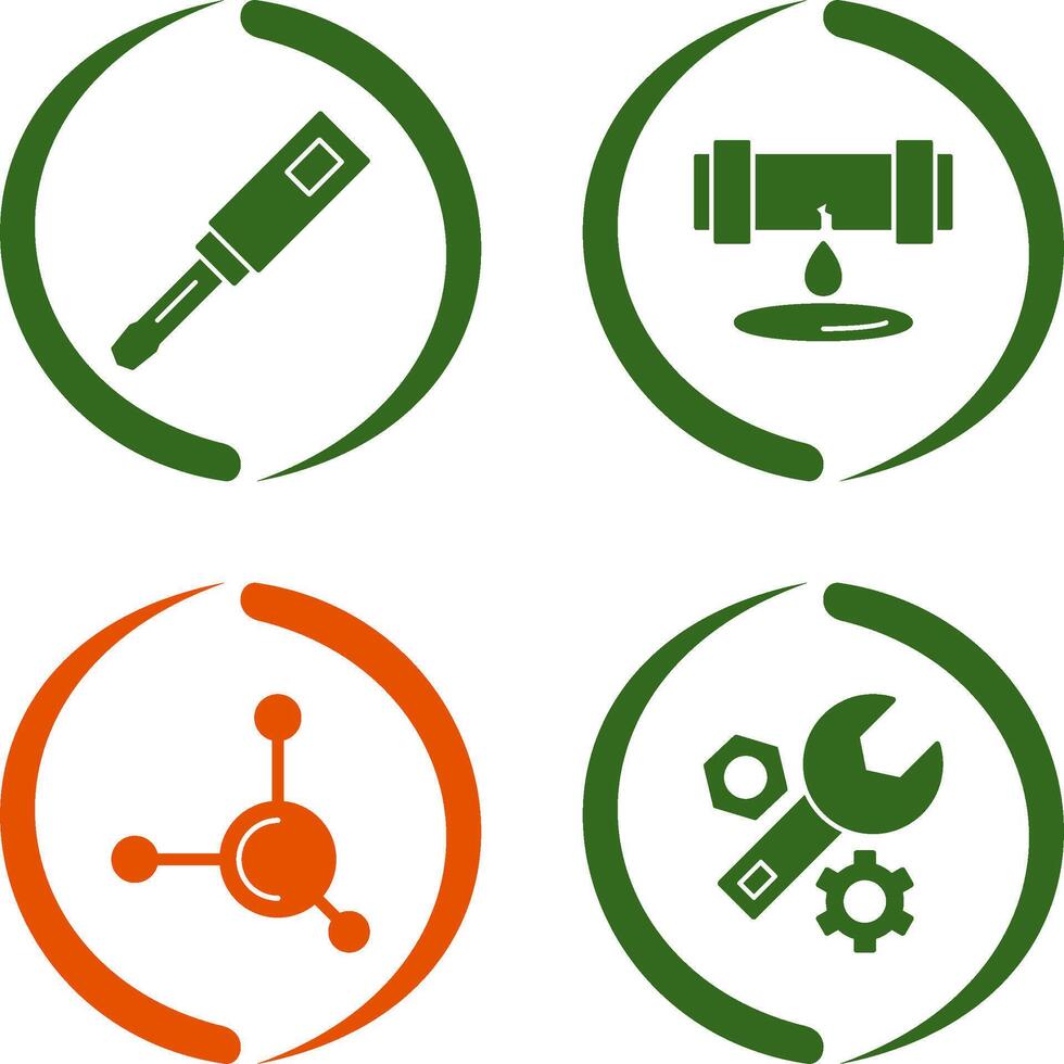 Screwdriver and Leak Icon vector