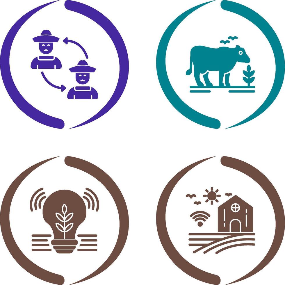 Connect and Cattle Icon vector