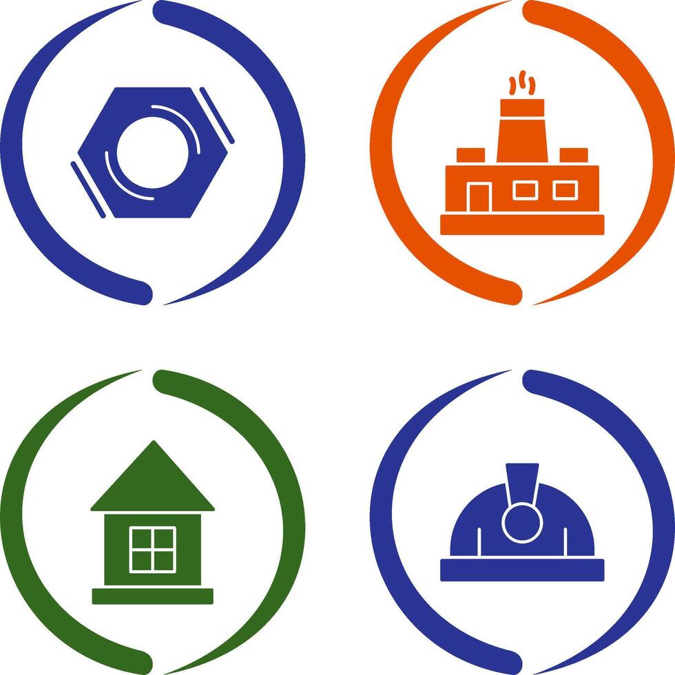 Factory and Nut,food Icon vector