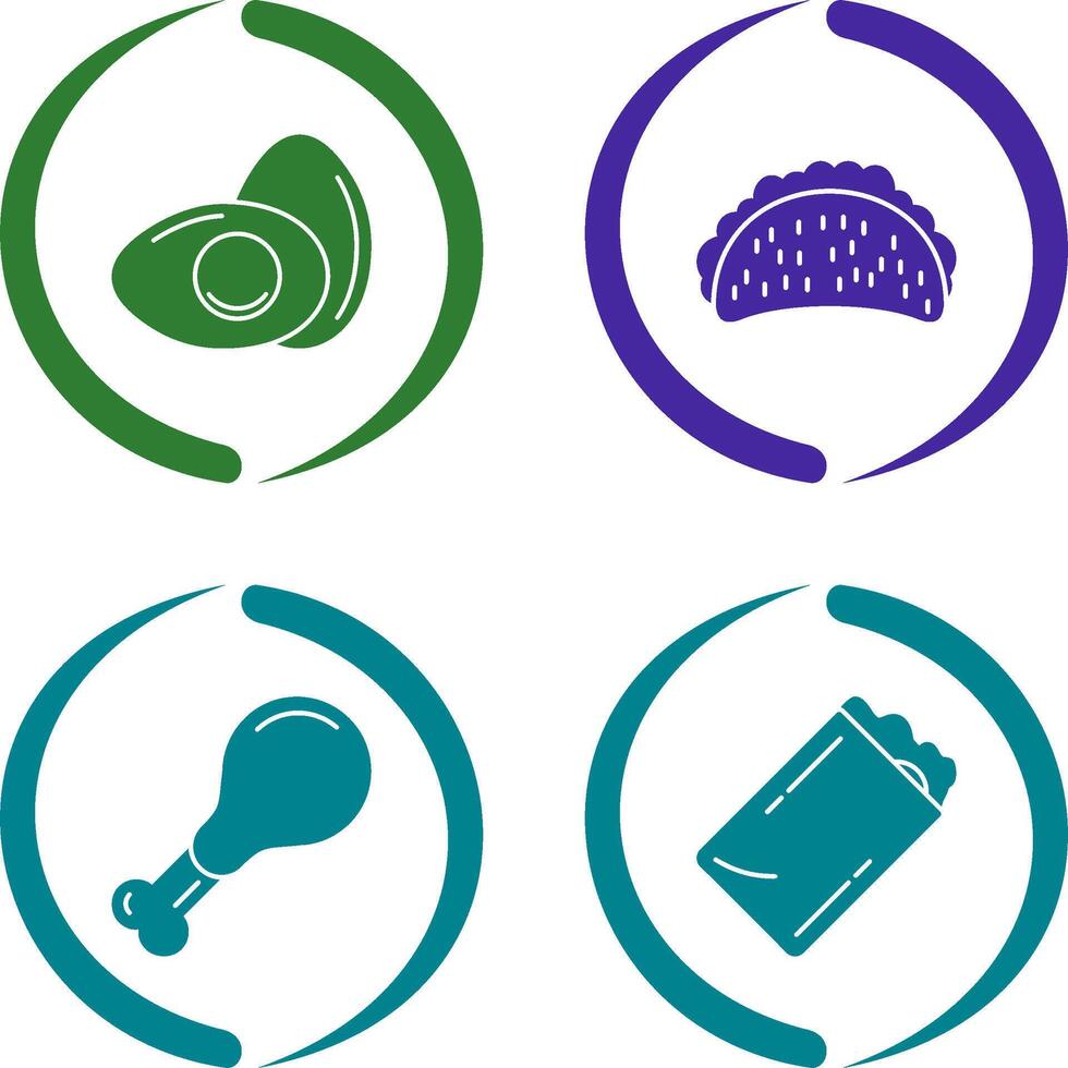 Egg and Tacos Icon vector