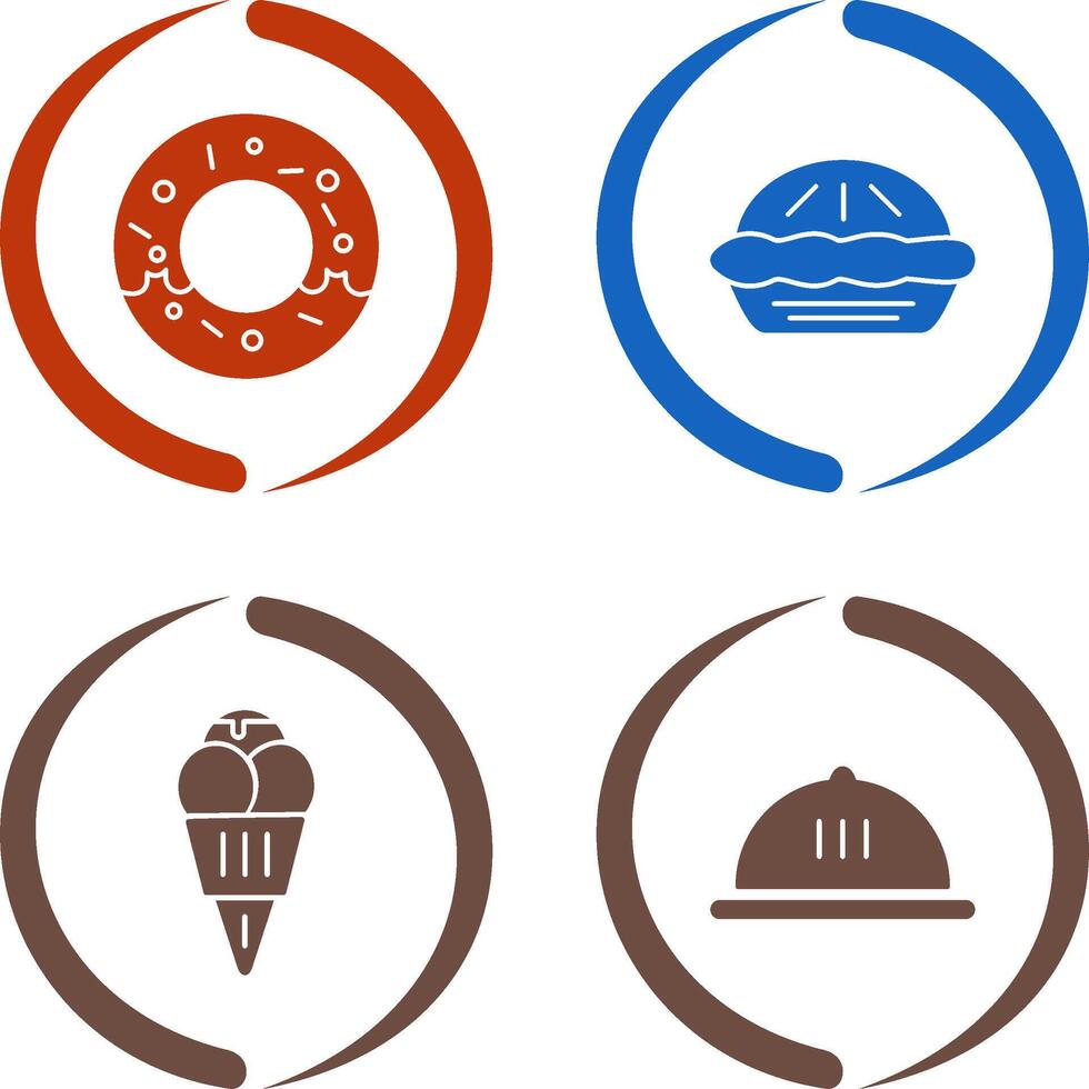 Donut and Pie Icon vector