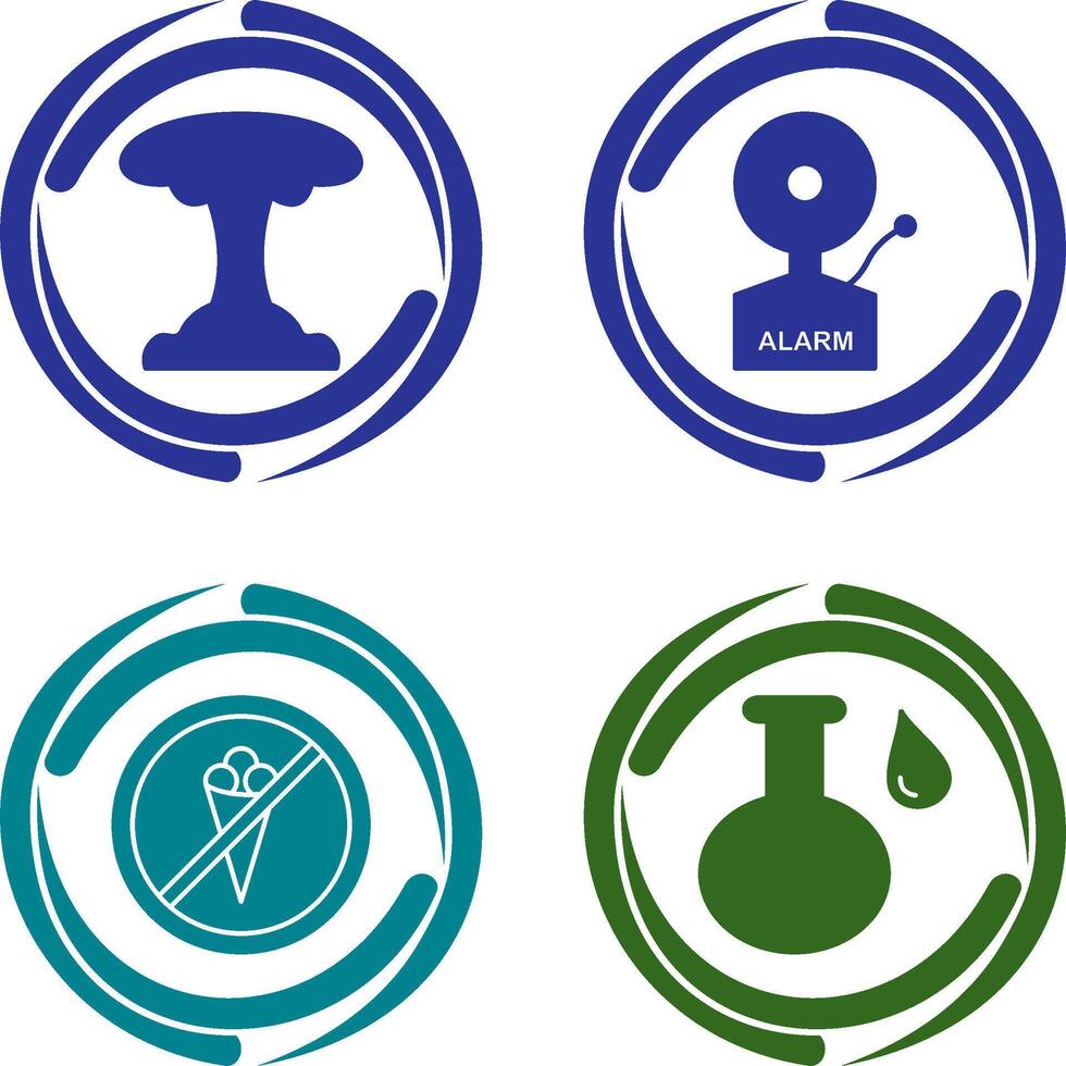 explosion and alarms Icon vector