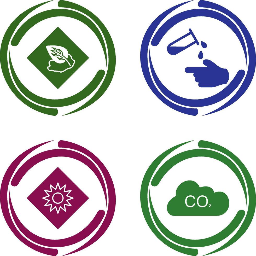 Environment hazard and Corrosive hazard Icon vector