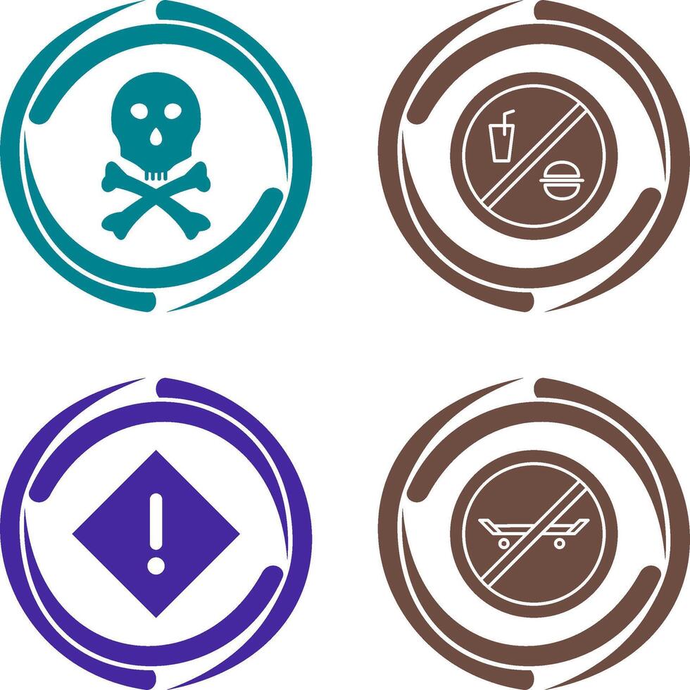 death sign and no foods or drink Icon vector