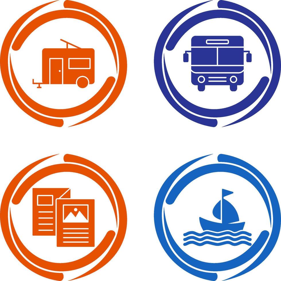 Bus and trailer Icon vector