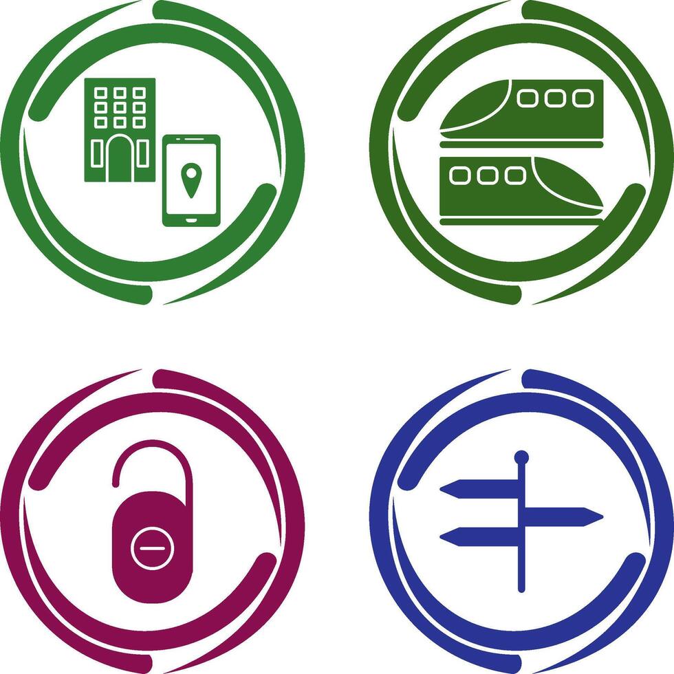 find hotel and train Icon vector