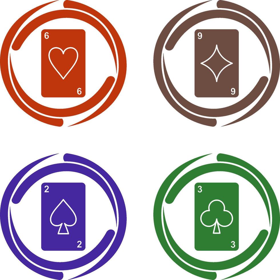 heart cards and diamonds card Icon vector
