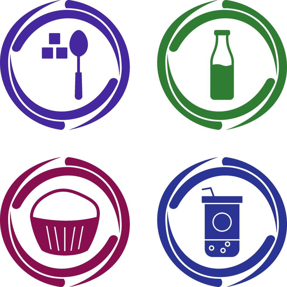 sugar and Milk bottle Icon vector