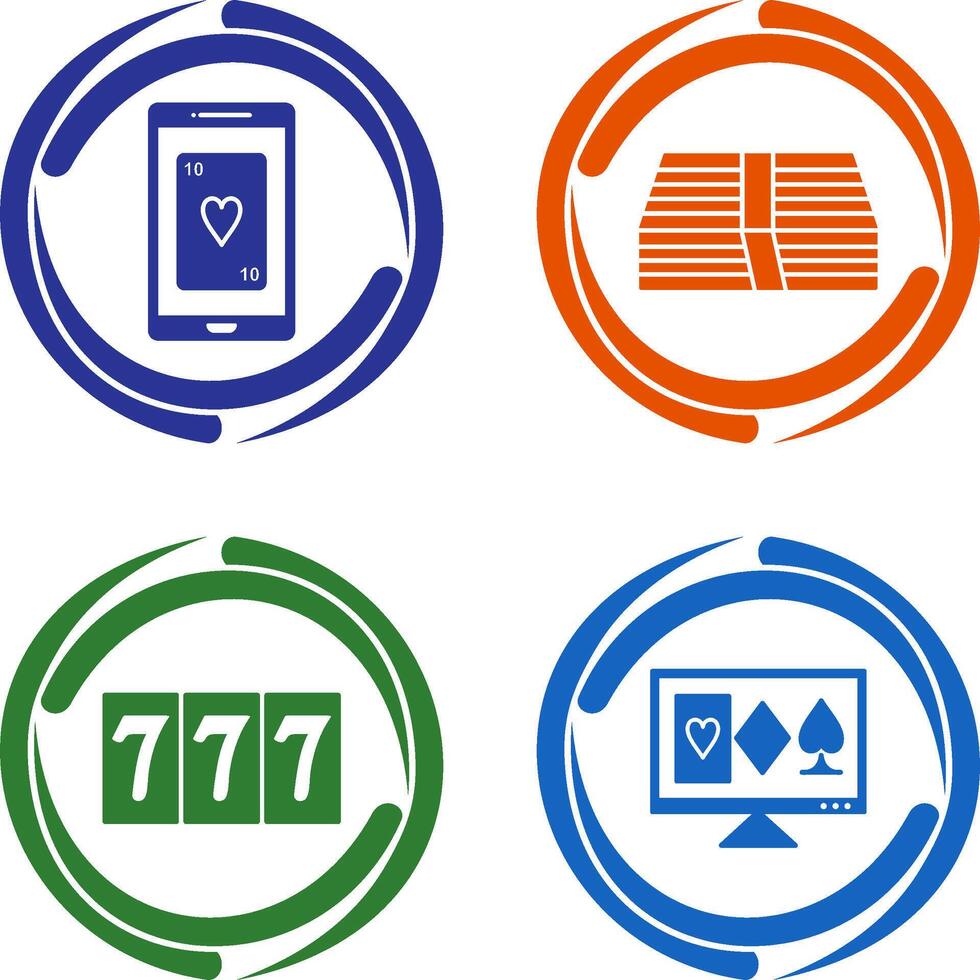 phone gambling and pack of bills Icon vector