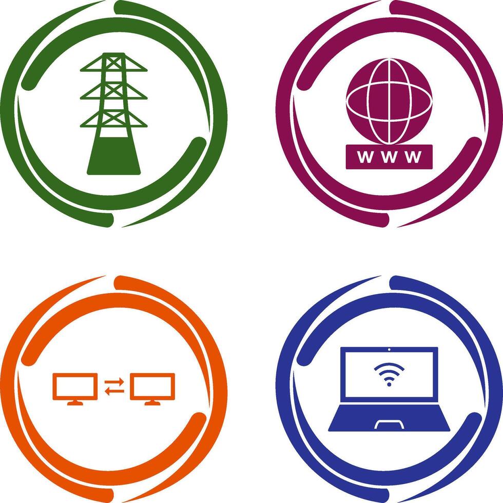 tower and world wide web Icon vector