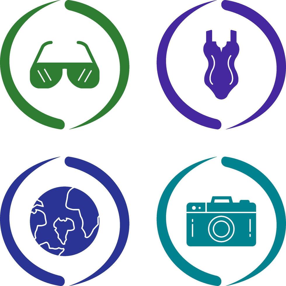 Sun Glasses and Swim Icon vector