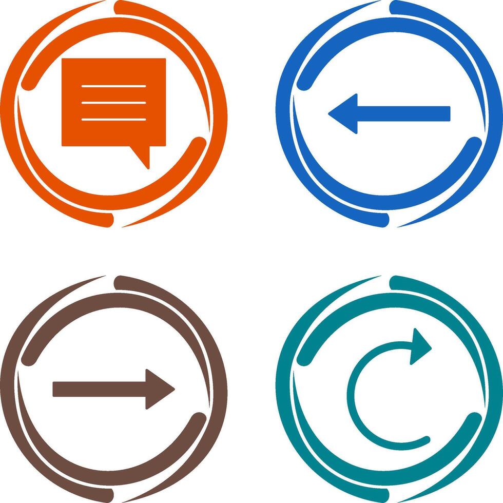 single chat bubble and left arrow Icon vector