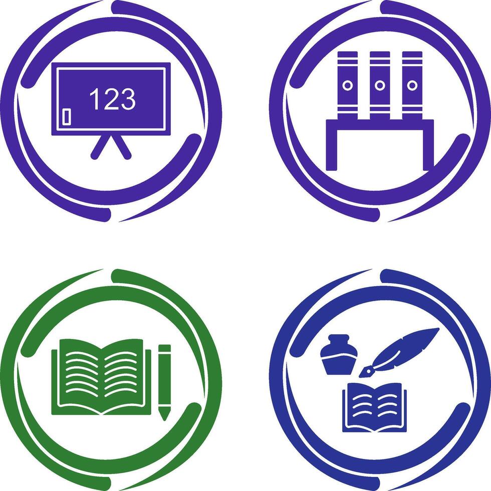 Classroom Board and Bookstand Icon vector