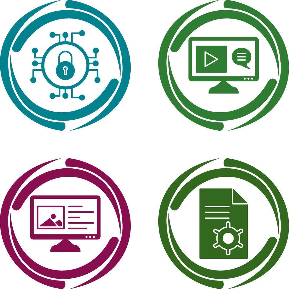Data Security and Content Production Icon vector