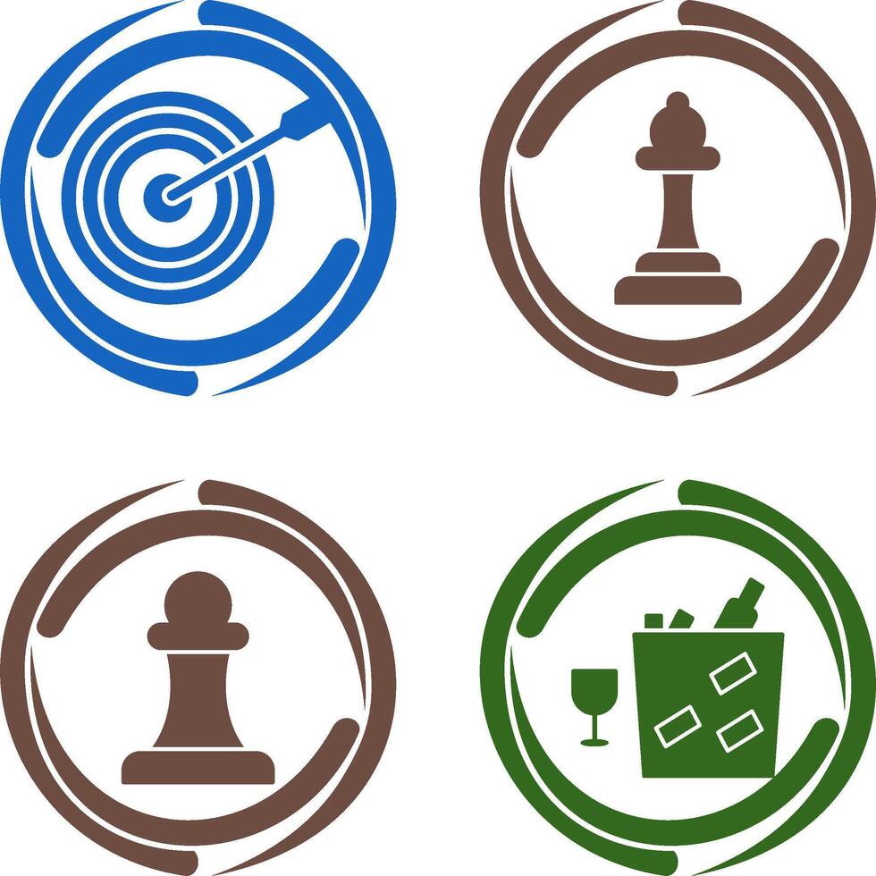 Dartboard and Bishop Icon vector