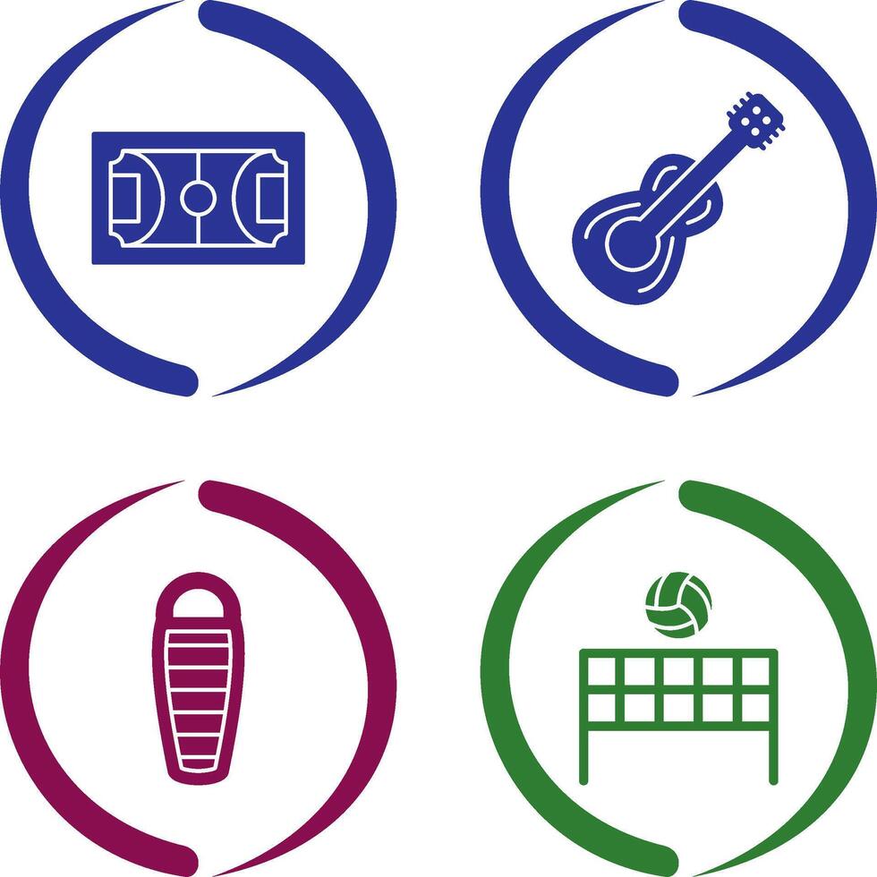 Football and Guitar Icon vector
