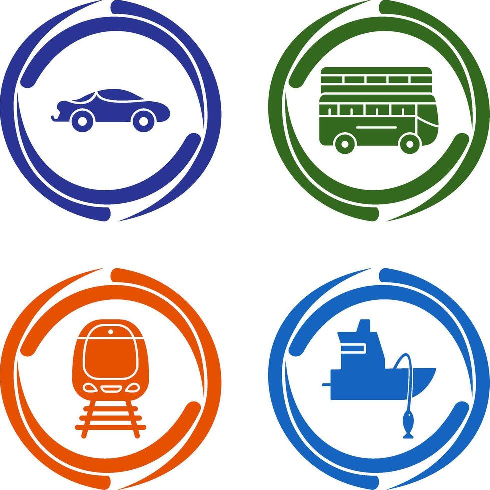 Sports Car and Double Icon vector