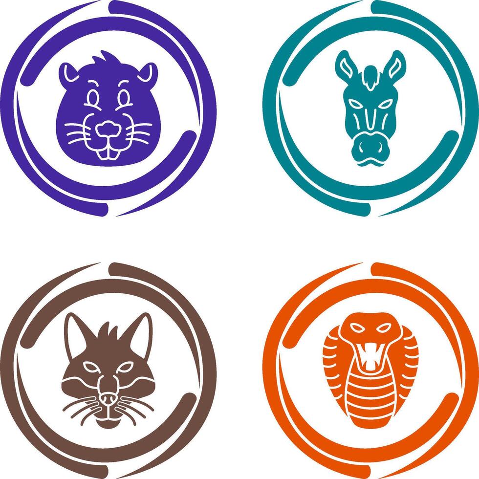 Beaver and Horse Icon vector