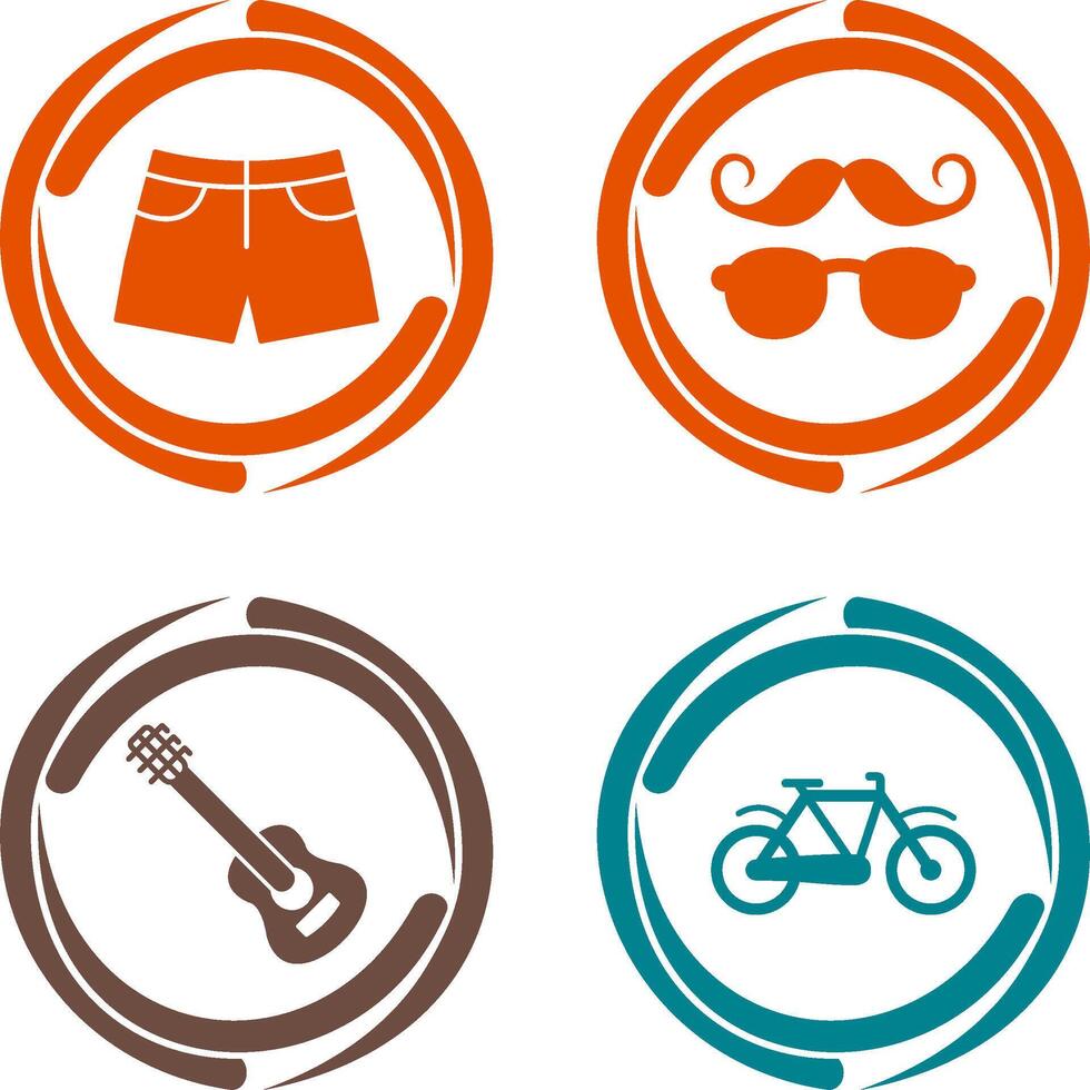Hipster Style and Shorts Icon vector