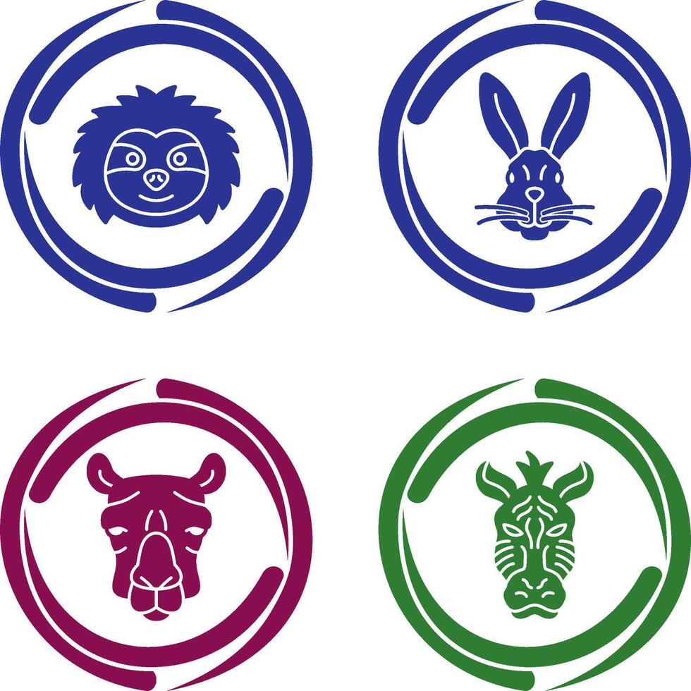 Sloth and Rabbit Icon vector