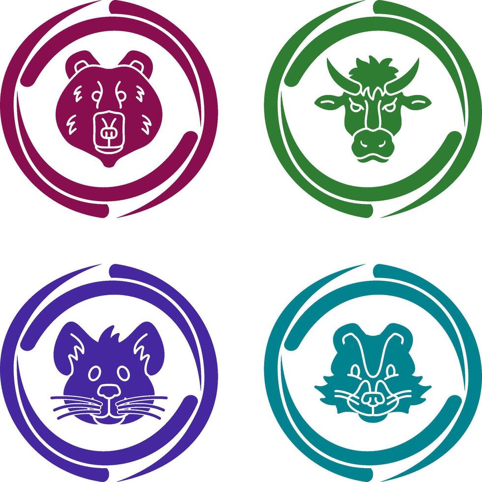 Polar Bear and Bison Icon vector