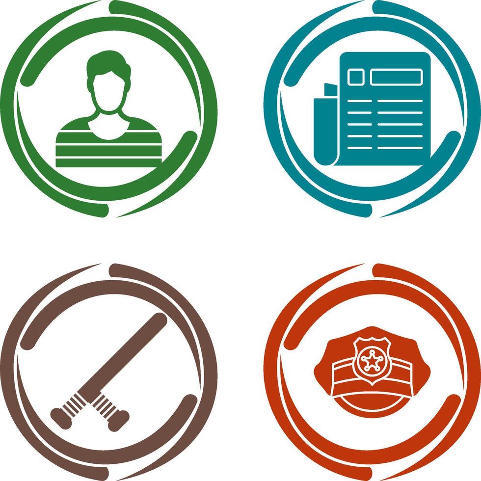 Prisioner and Newespaper Icon vector