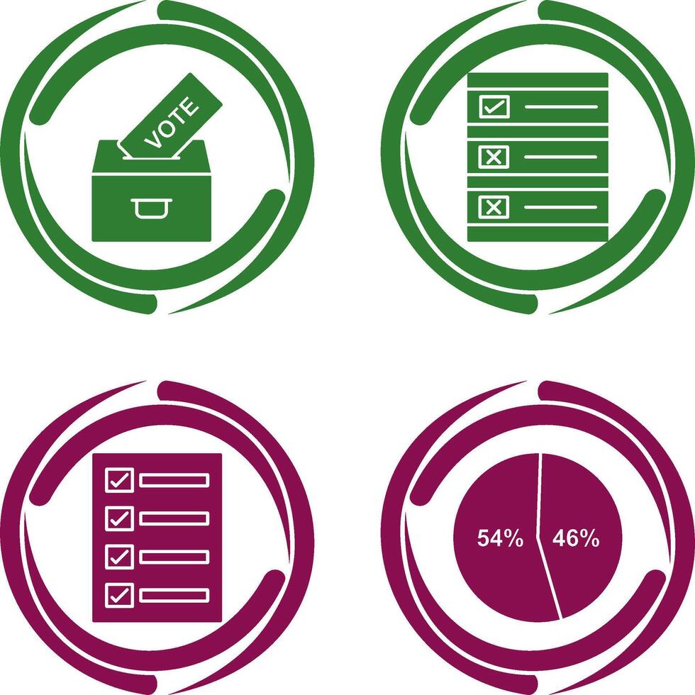 Casting Vote and Ballot Paper Icon vector