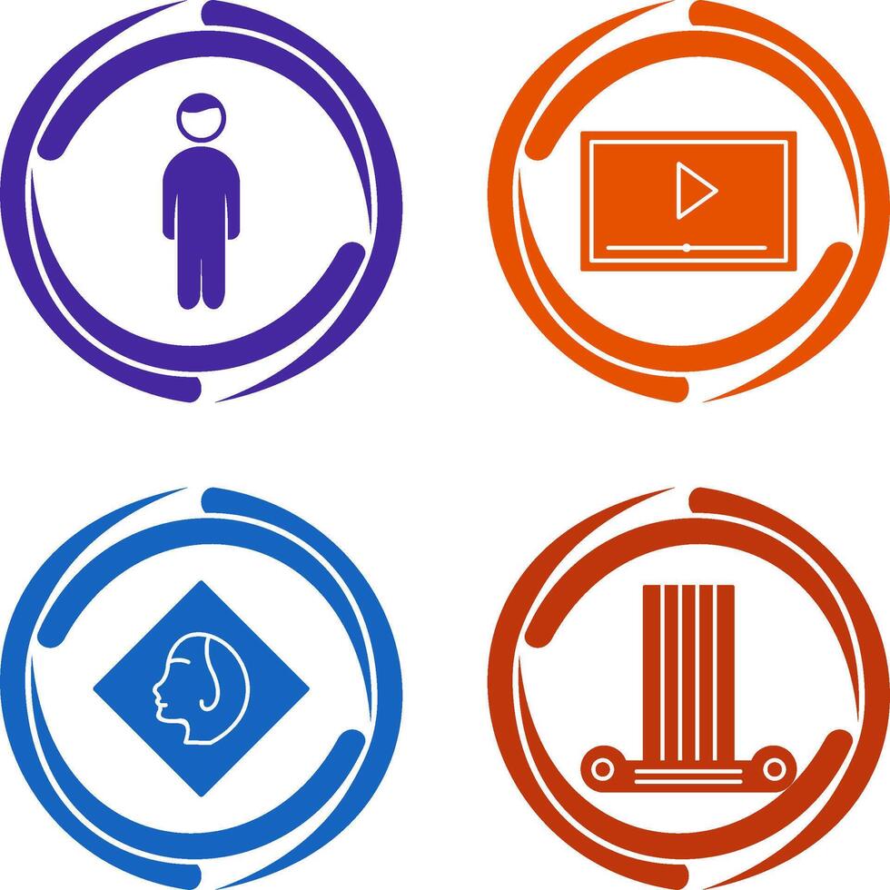Videos Screening and Tourist Icon vector