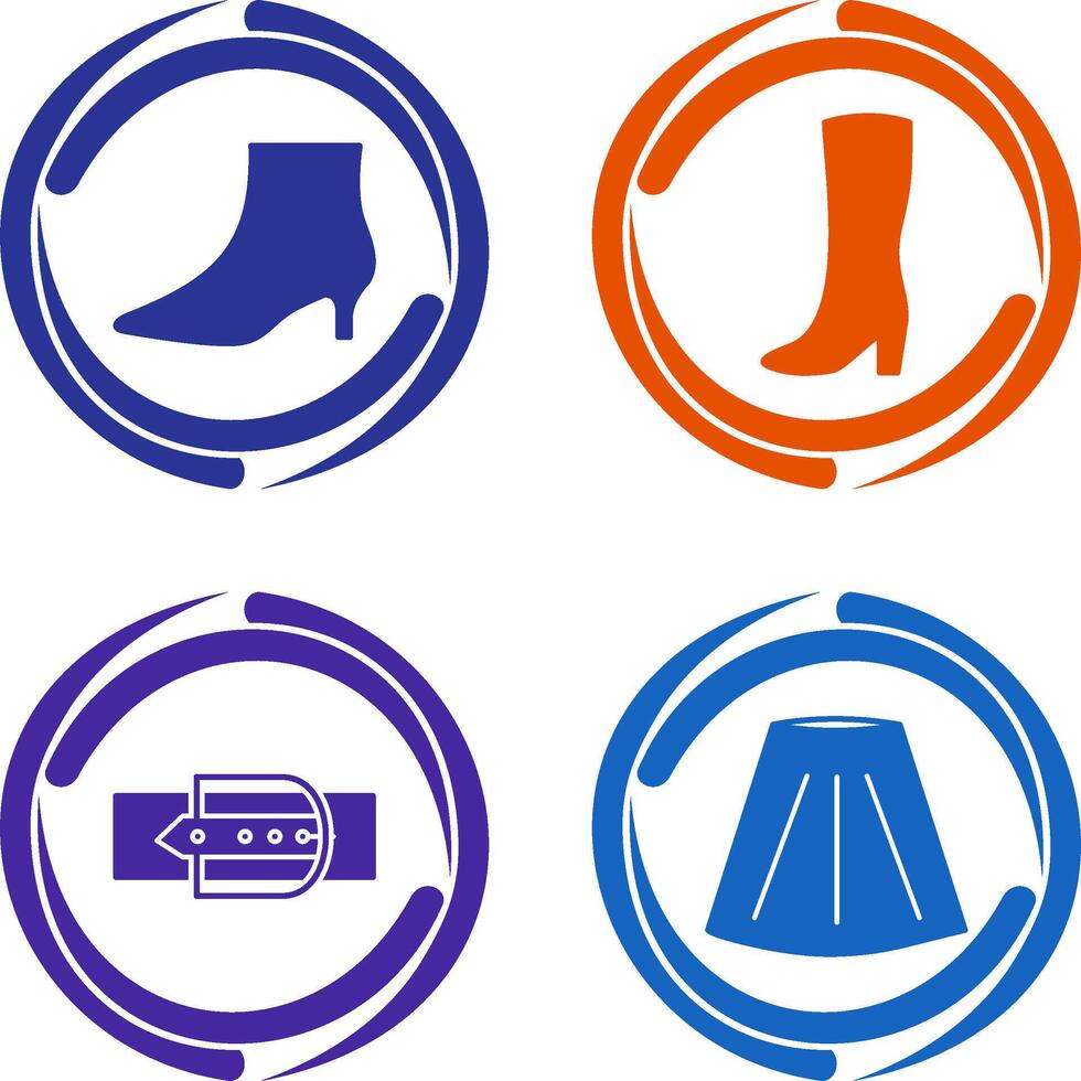 Boots with Heels and Long Boats Icon vector