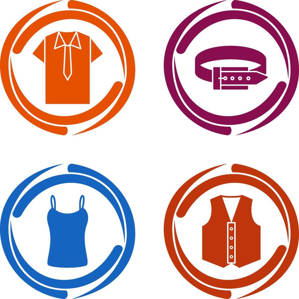 Shirt and Tie and Belt Icon vector