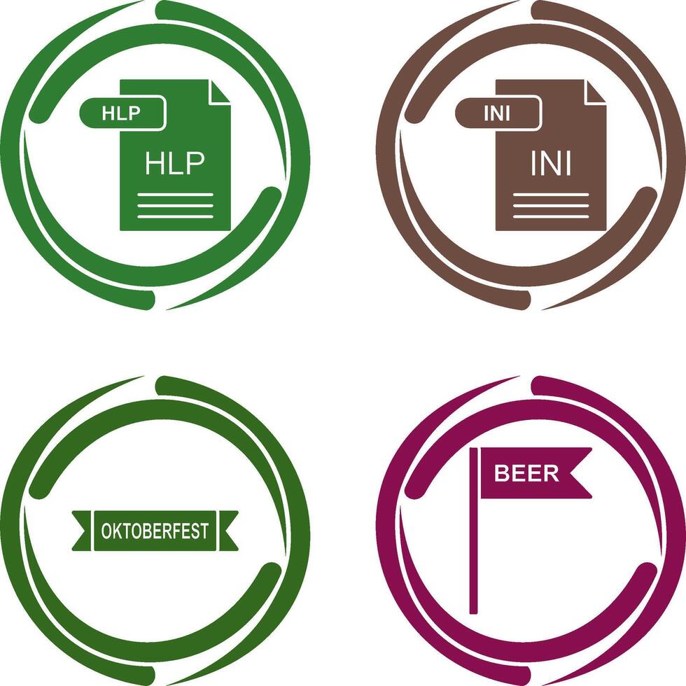 HLP and INI Icon vector