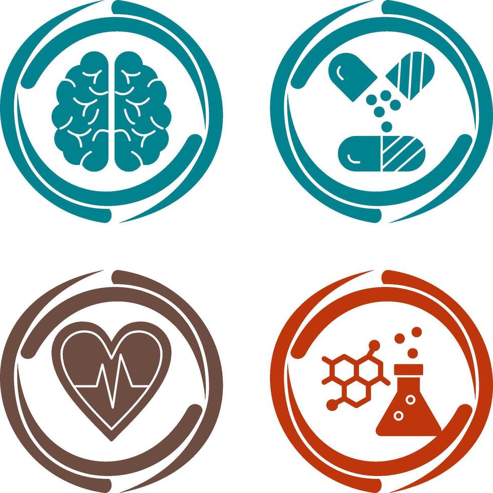 Brain and Capsule Icon vector
