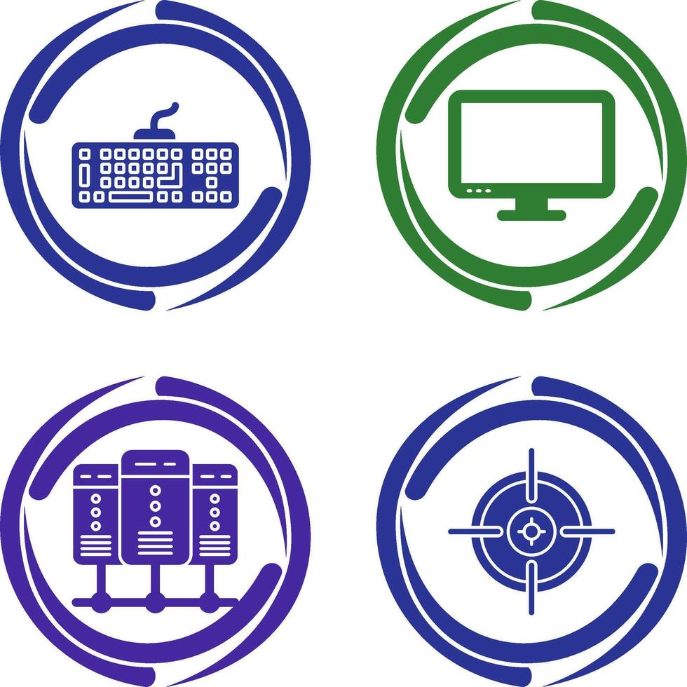 Keyboard and LCD Icon vector