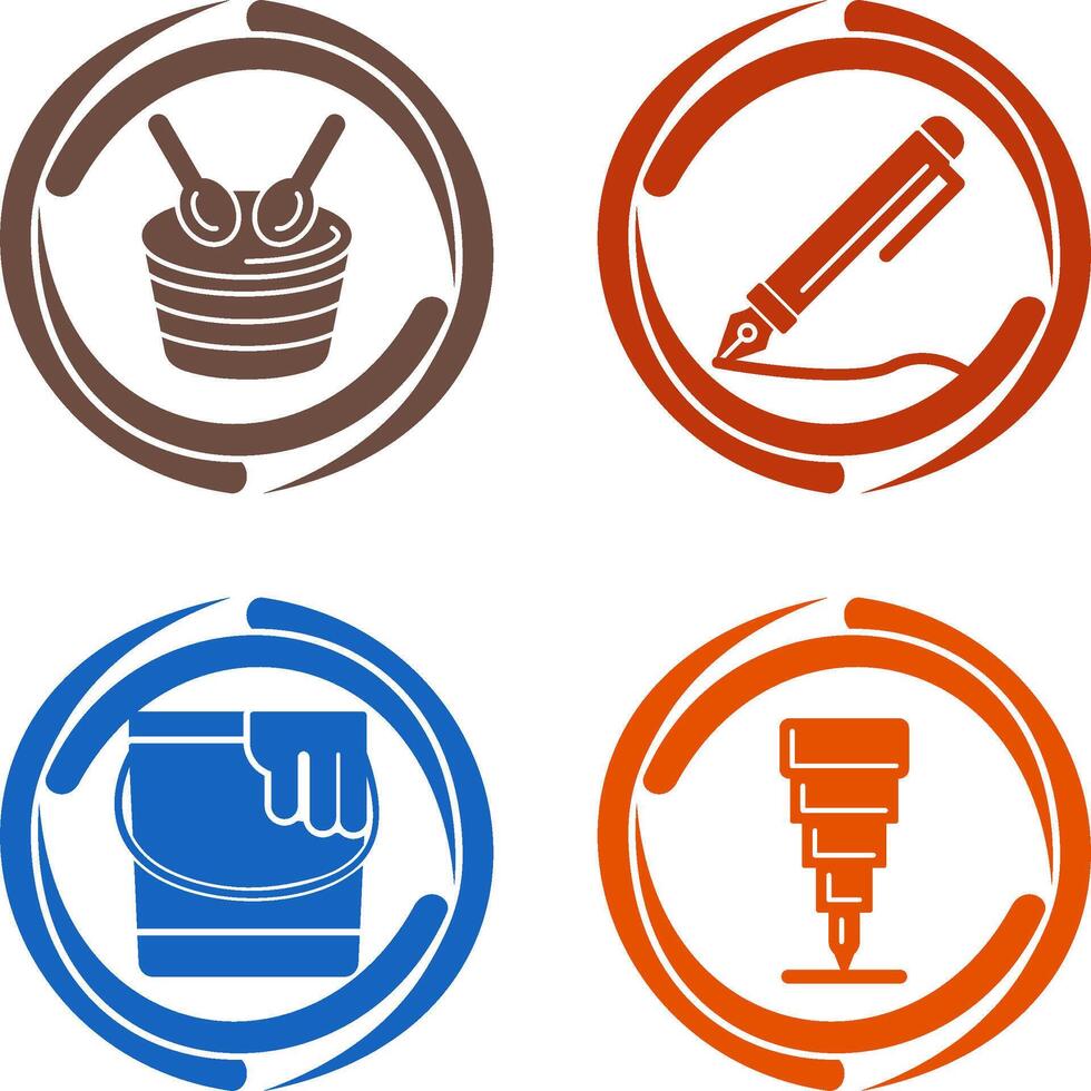 Drum and Pen Icon vector