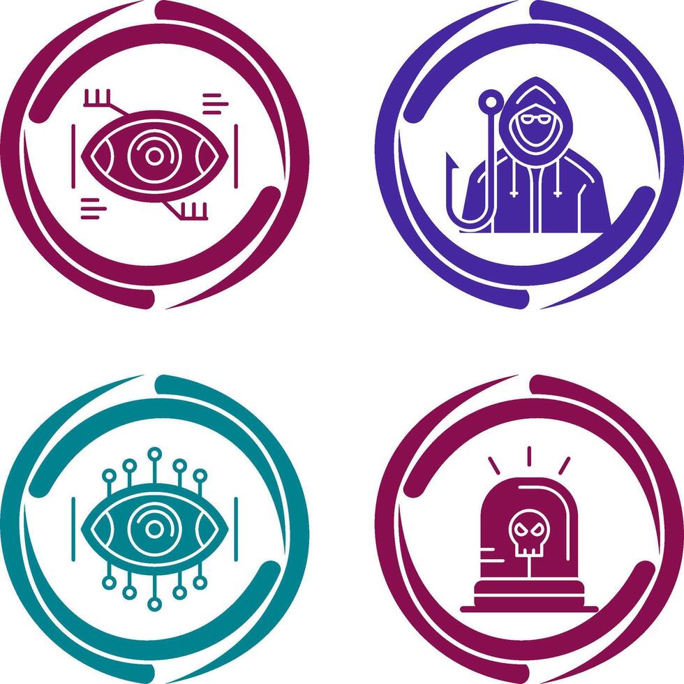 Eye Recongnition and Phishing Icon vector