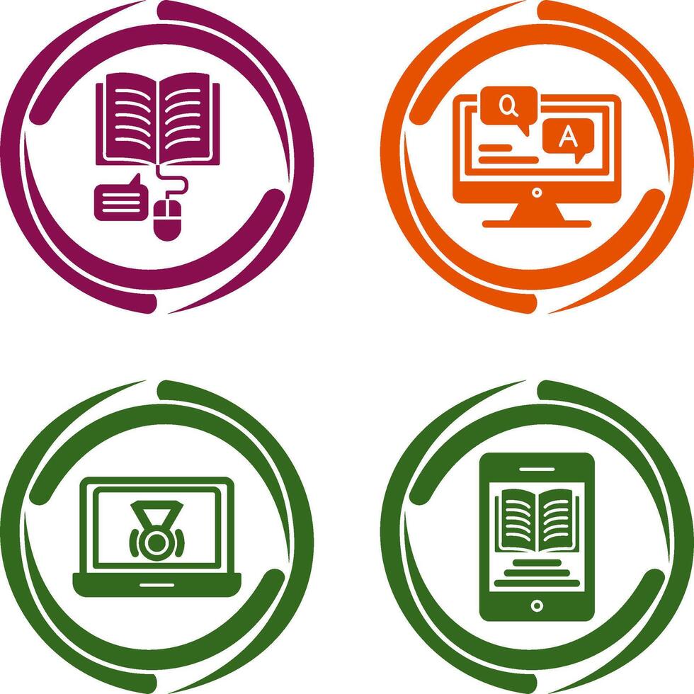 Online Learning and Faq Icon vector