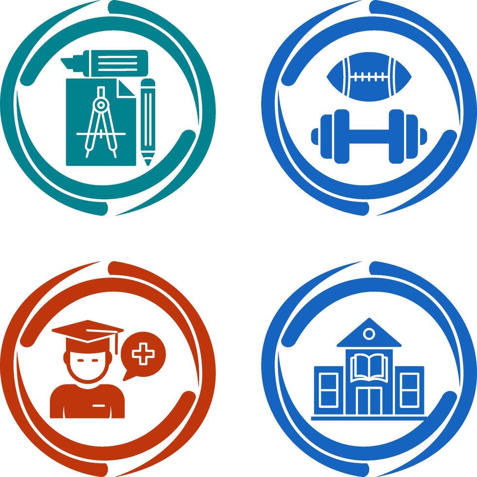 Study Tools and Sport Faculty Icon vector