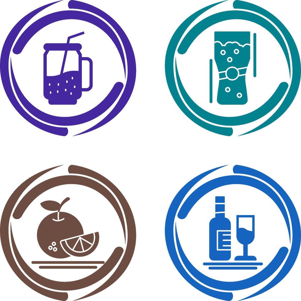 Cocktail and Pint Of Beer Icon vector