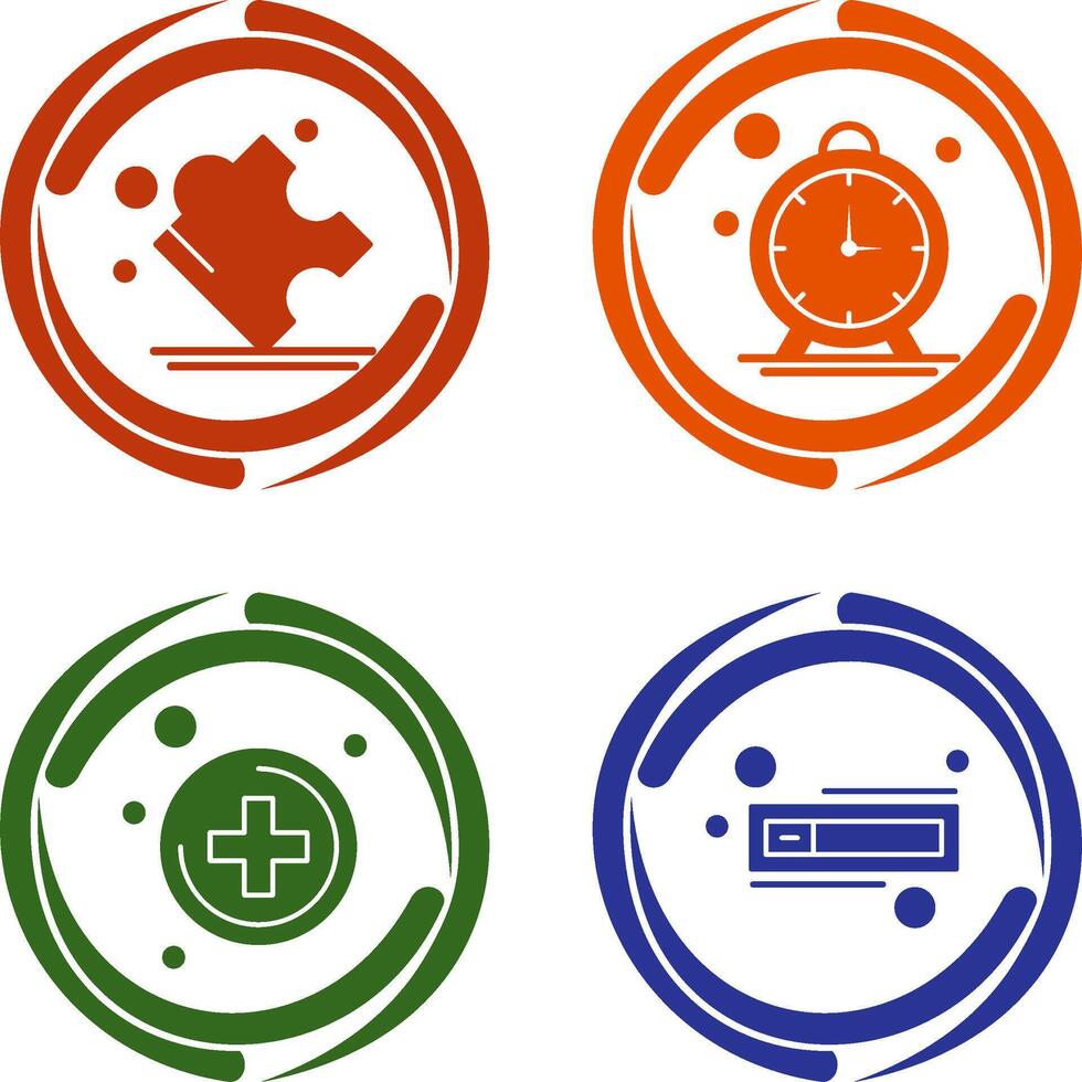 Puzzle and Stop Watch Icon vector